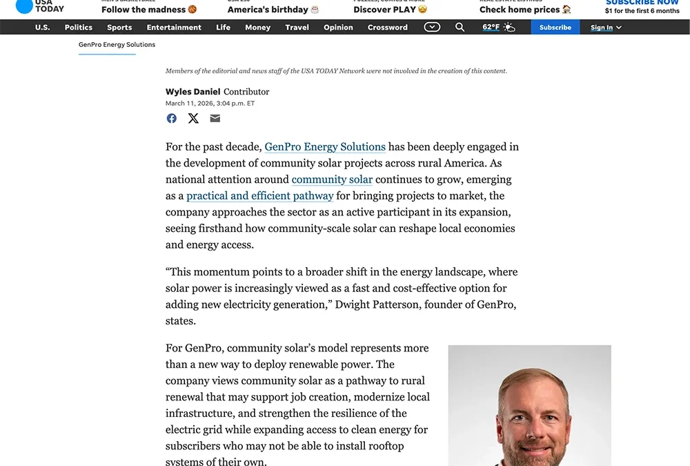 GenPro Energy Solutions on the Expanding Promise of Community Solar for Rural Revitalization